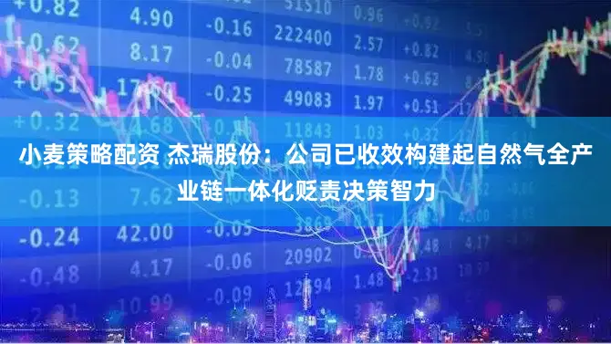 小麦策略配资 杰瑞股份：公司已收效构建起自然气全产业链一体化贬责决策智力